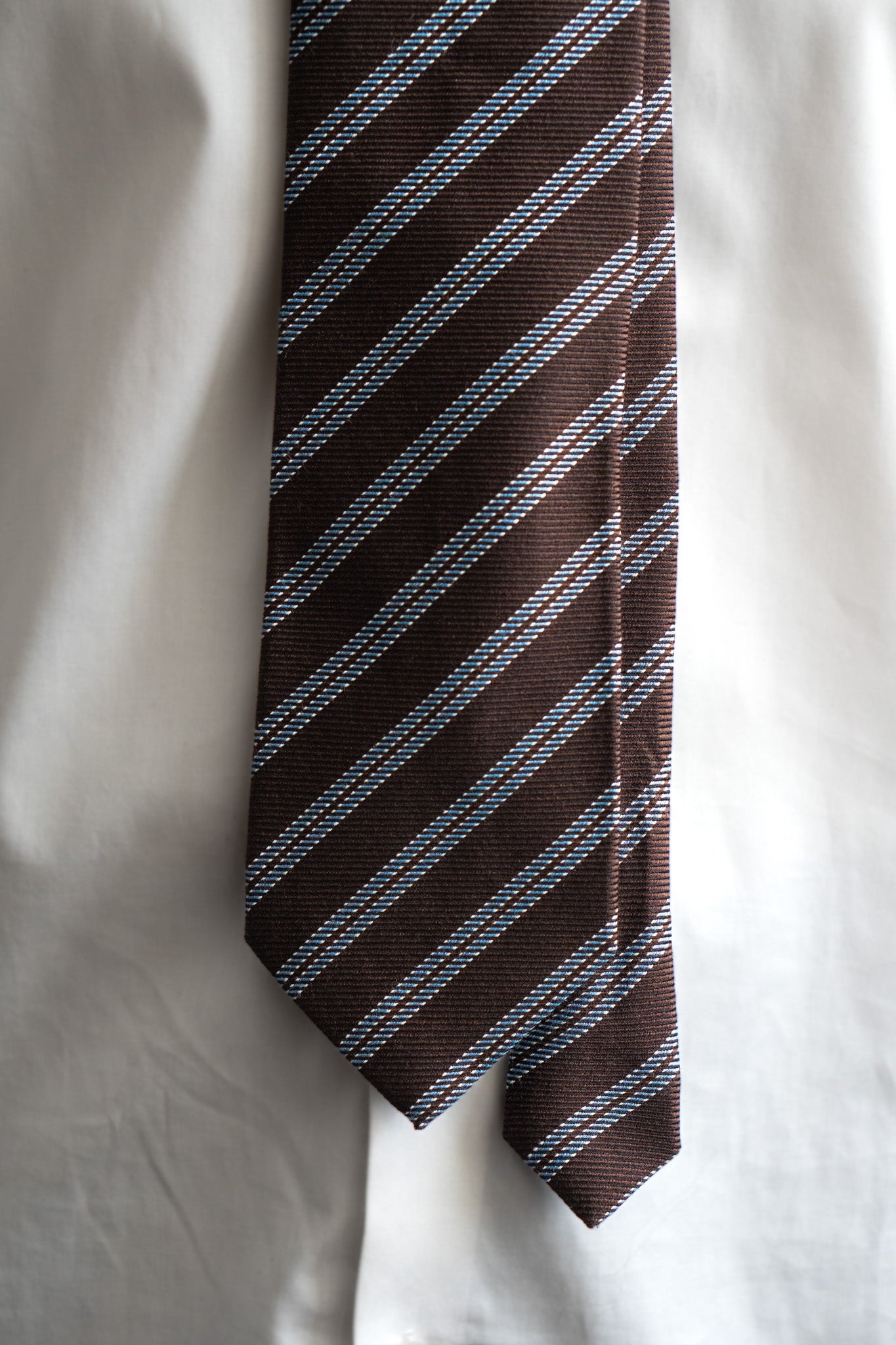 Tie - Silk - Navy striped - Italian