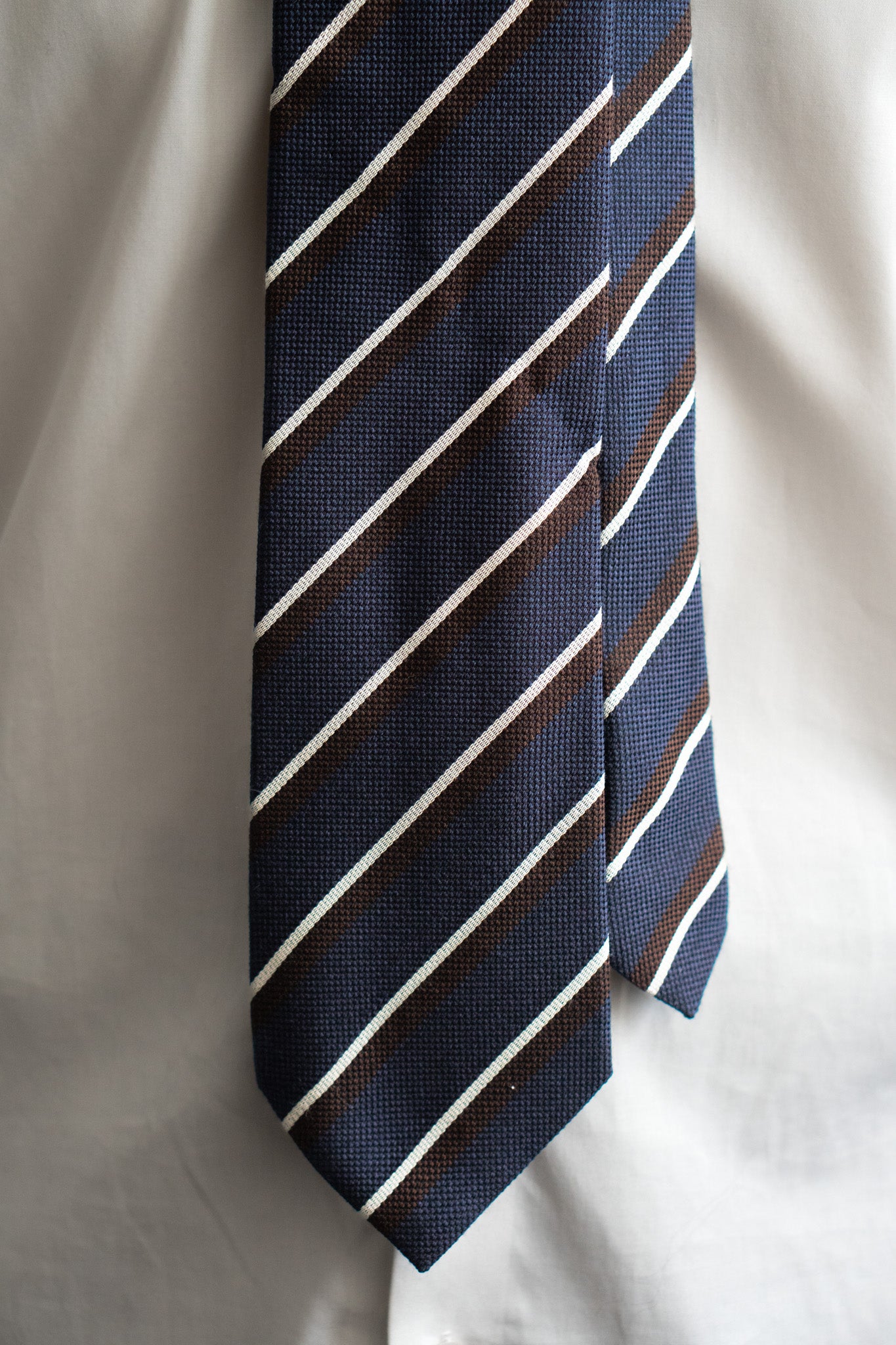 Tie - Silk - Navy striped - Italian