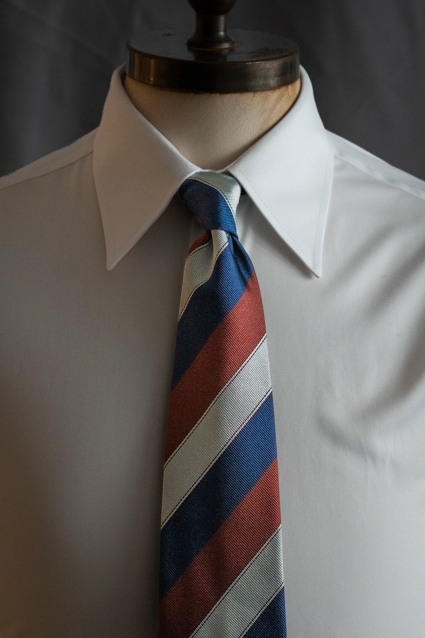 Tie - Silk - Navy striped - Italian