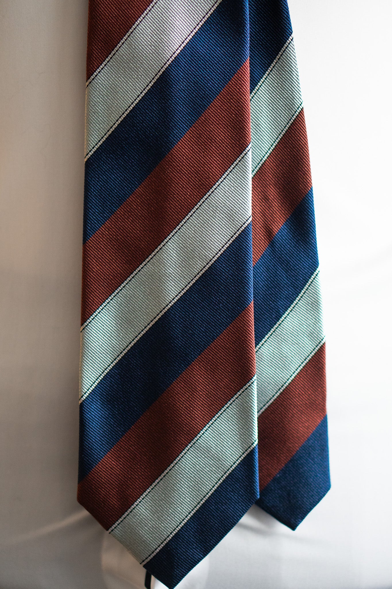 Tie - Silk - Navy striped - Italian