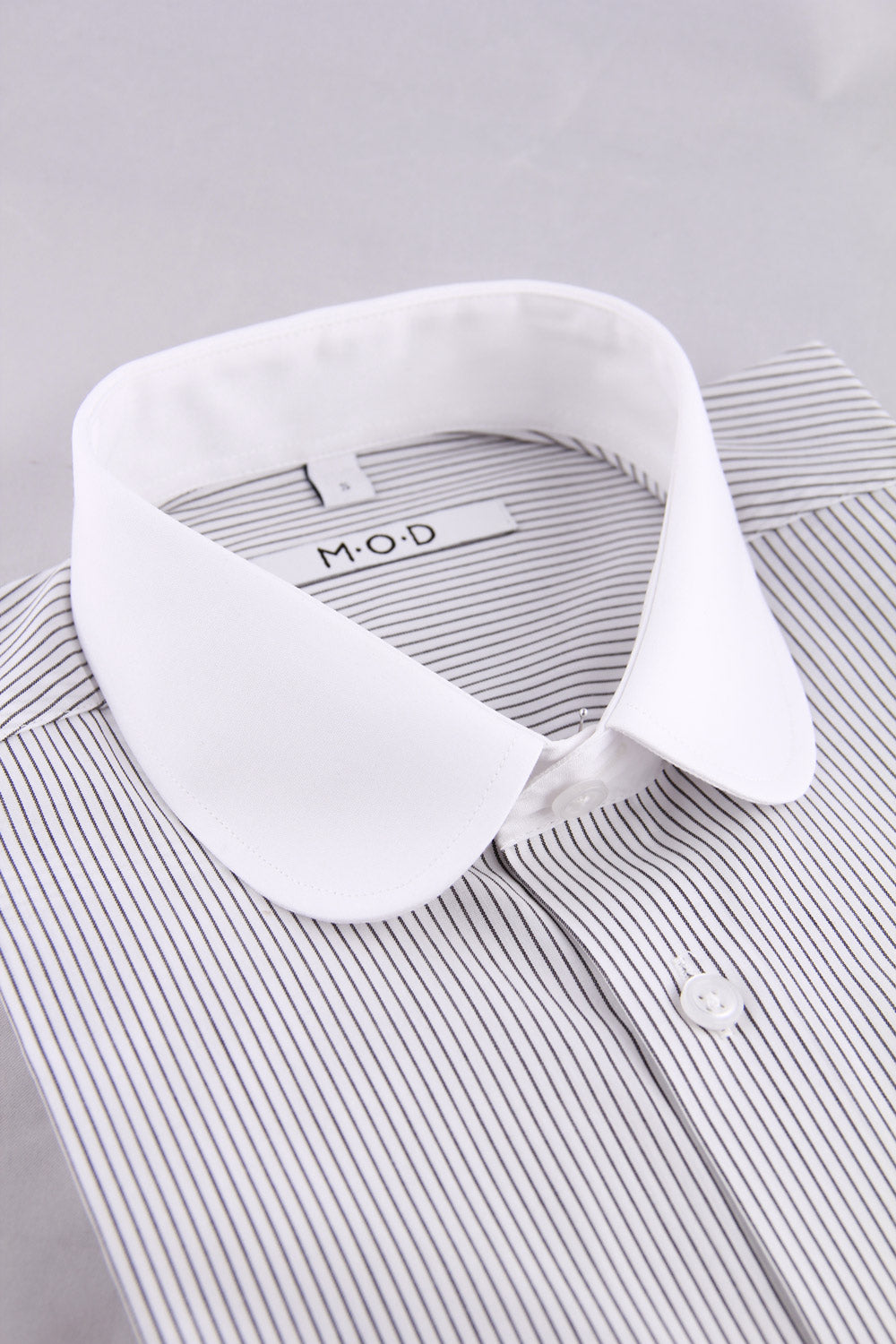 Antun - Poplin - Club collar - Grey Striped