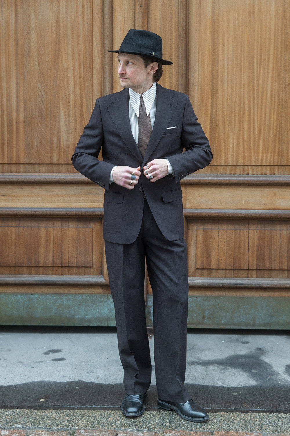 Jakkesæt – Enkeltradet - 4ply Uld – Rogna - Brun