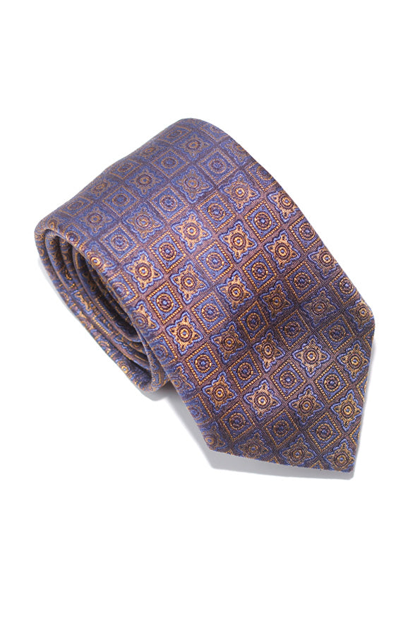 Tie - Silk - Brown/navy Renaissance