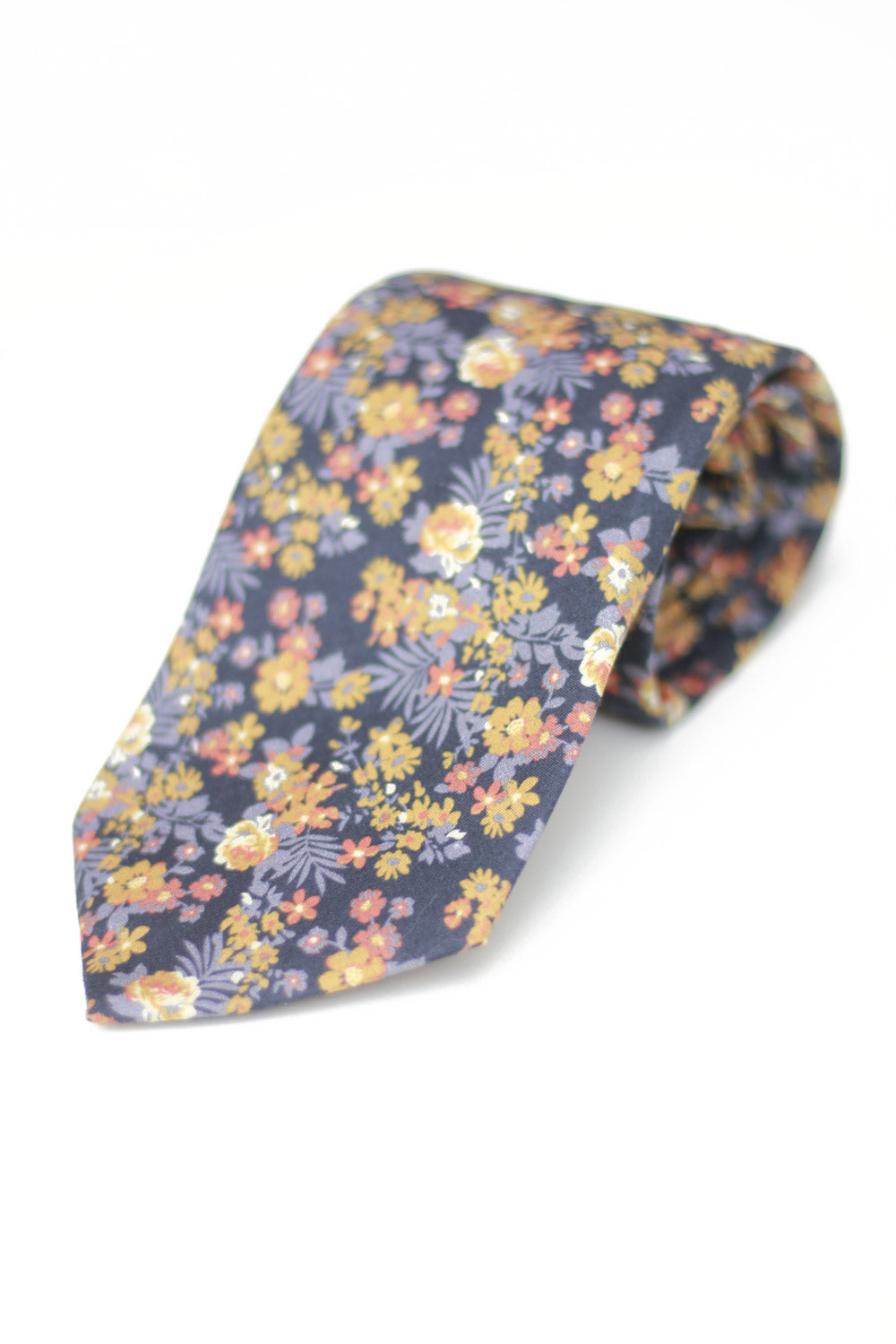 Tie - Cotton - Flowers - Yellow