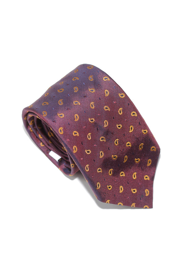 Tie – Silk - Bordeaux/Yellow – Persion