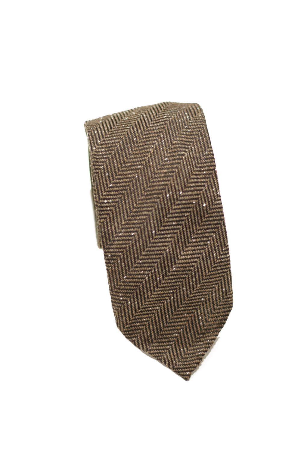 Tie - Wool/Silk - Brown Herringbone