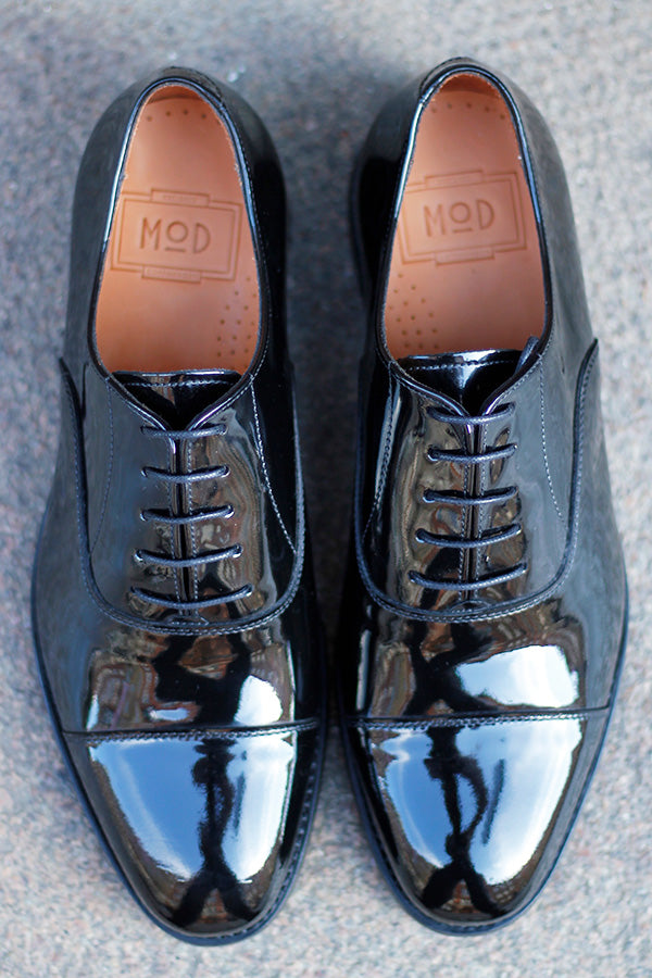 Oxford -The cap toe - Læder - Sort Lak