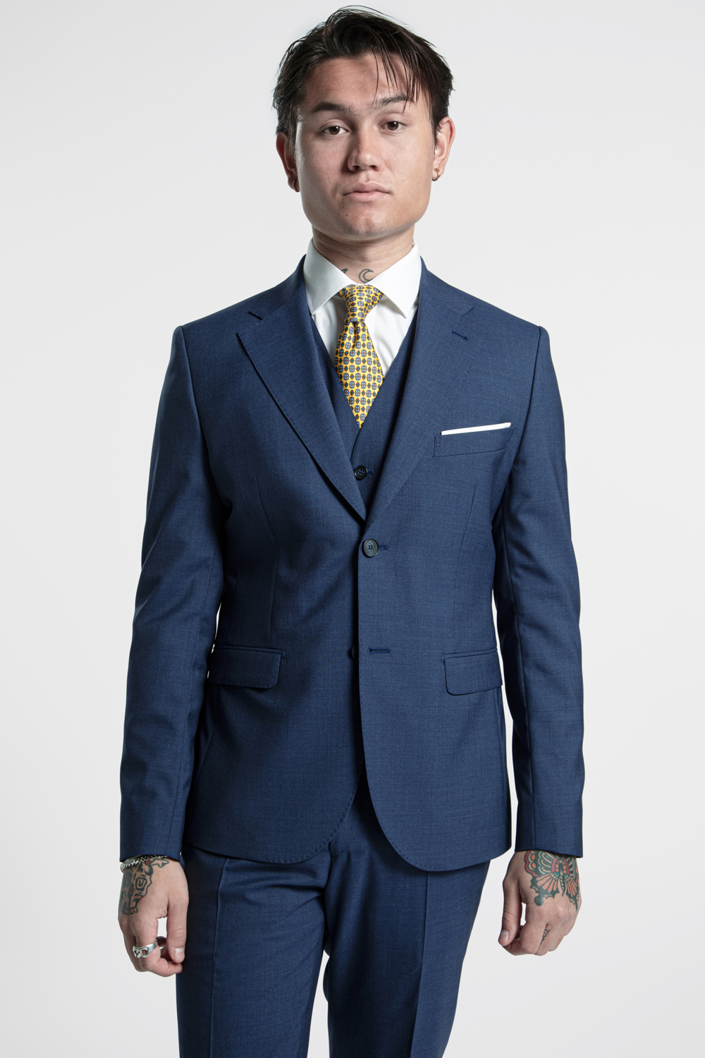 modcph habitjakker blå melange full 2023 suit jakkesæt